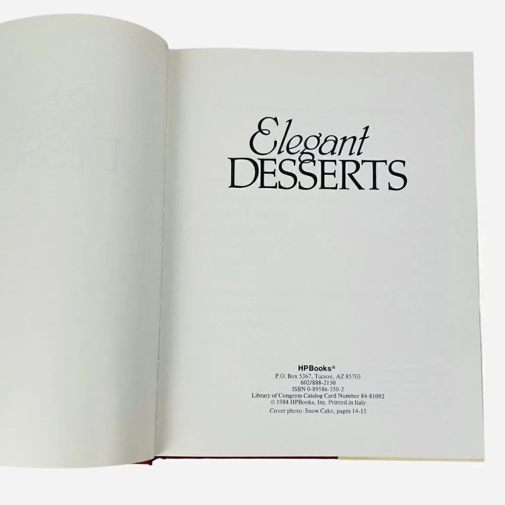 Vintage 1984 Elegant Desserts HP Books Italy Recipes Cakes Beautiful Photos!